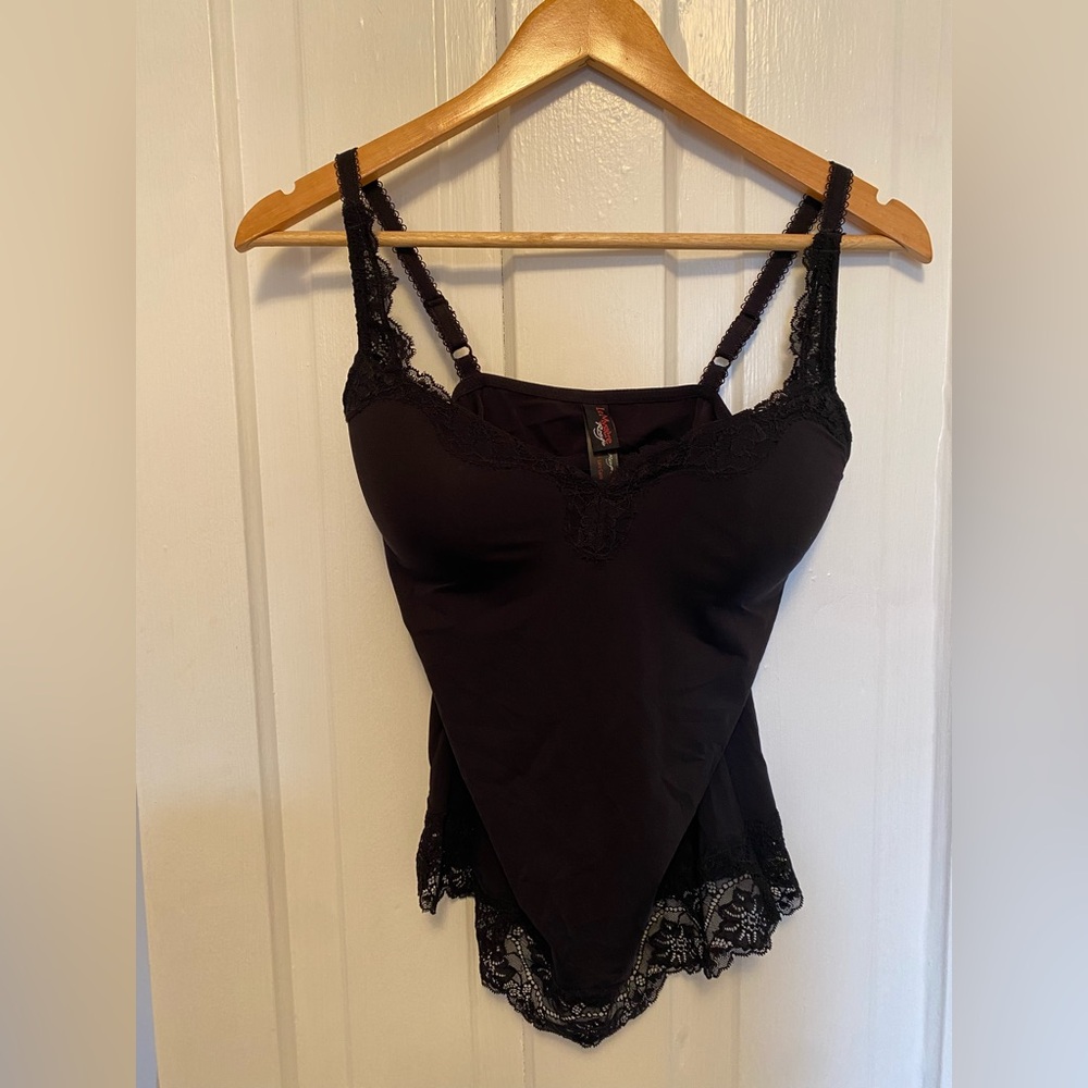 Black Lace Trim Camisole Tank Top 36C